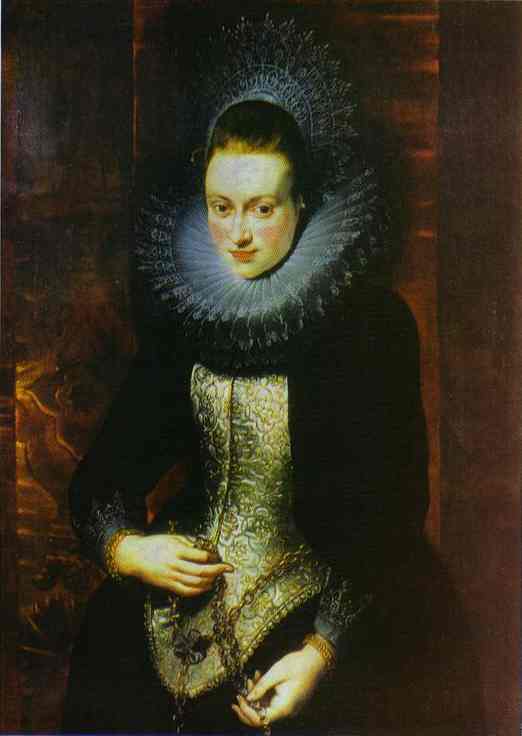 Oil painting:Portrait of a Lady with a Rosary. c.1609