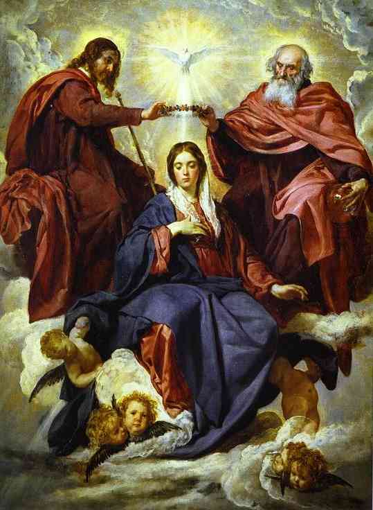 Oil painting:The Coronation of the Virgin. c. 1645