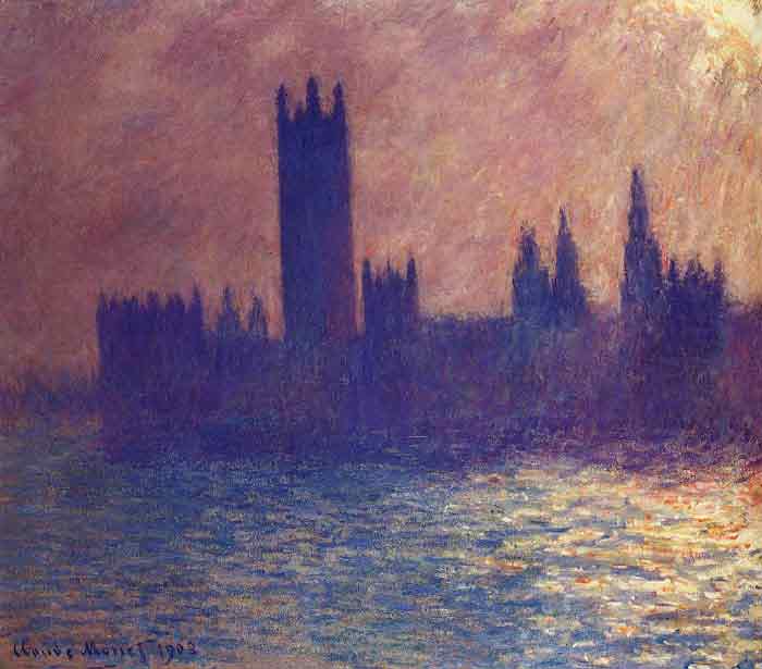 Oil painting for sale:Houses of Parliament, Sunlight Effect , 1900
