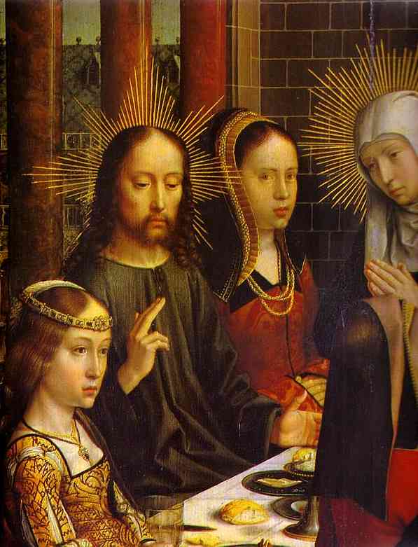 Oil painting:The Marriage at Cana. Detail. c. 1503