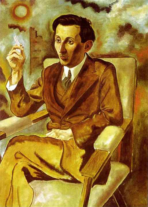 Oil painting:Portrait of the Writer Walter Mehring. 1925