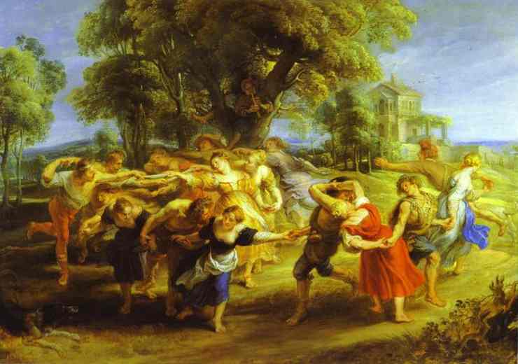 Oil painting:A Peasant Dance.
