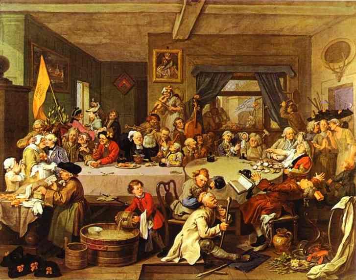 Oil painting:An Election Entertainment. 1755