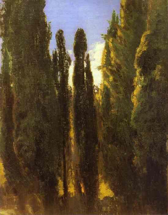 Oil painting:Cypresses in the Crimea.