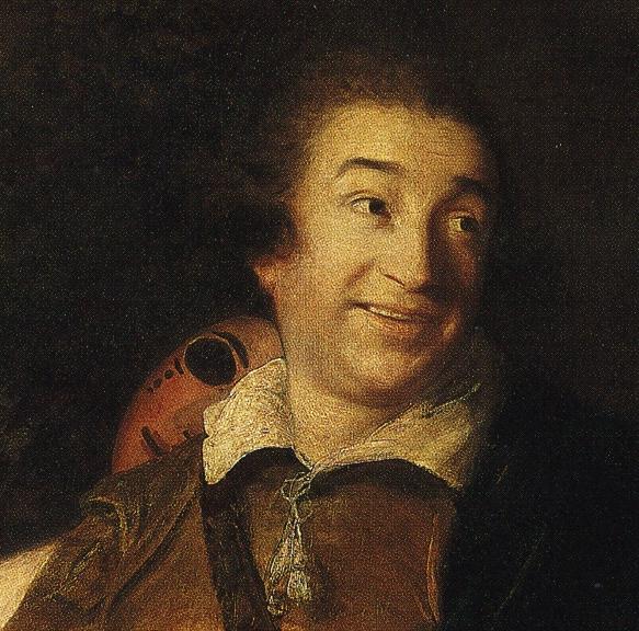 Oil painting:David Garrick Between Tragedy and Comedy. Detail. 1760