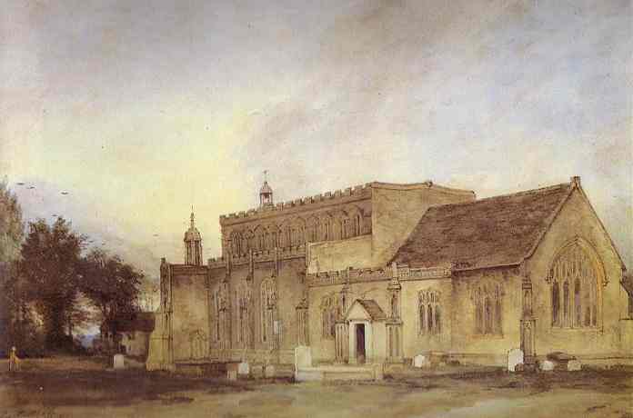 Oil painting:East Bergholt Church. 1811