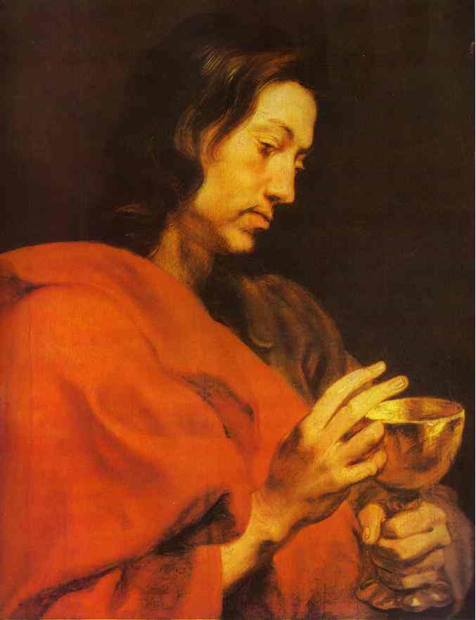 Oil painting:Evangelist John. 1620