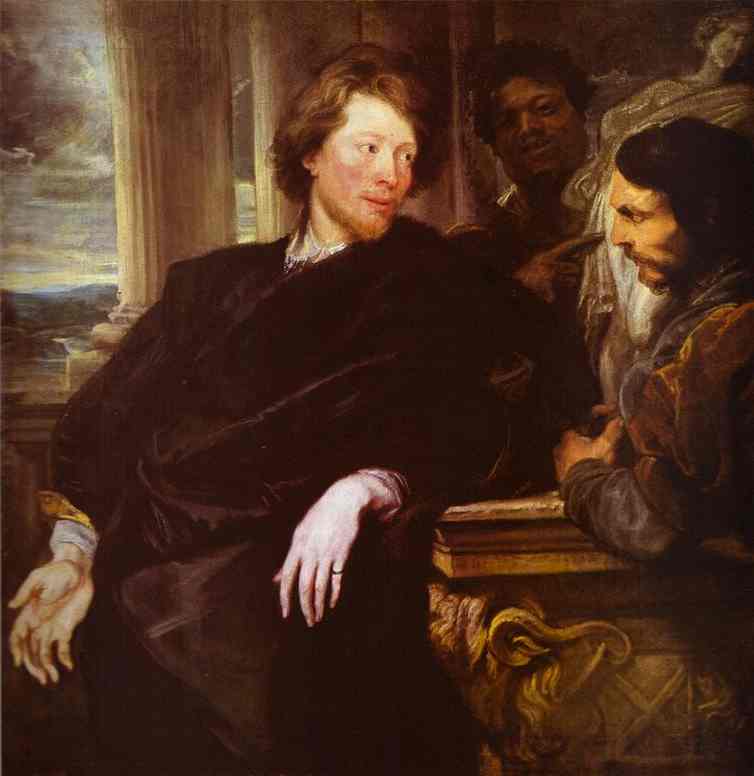 Oil painting:George Gage, Looking at a Statuette. 1623