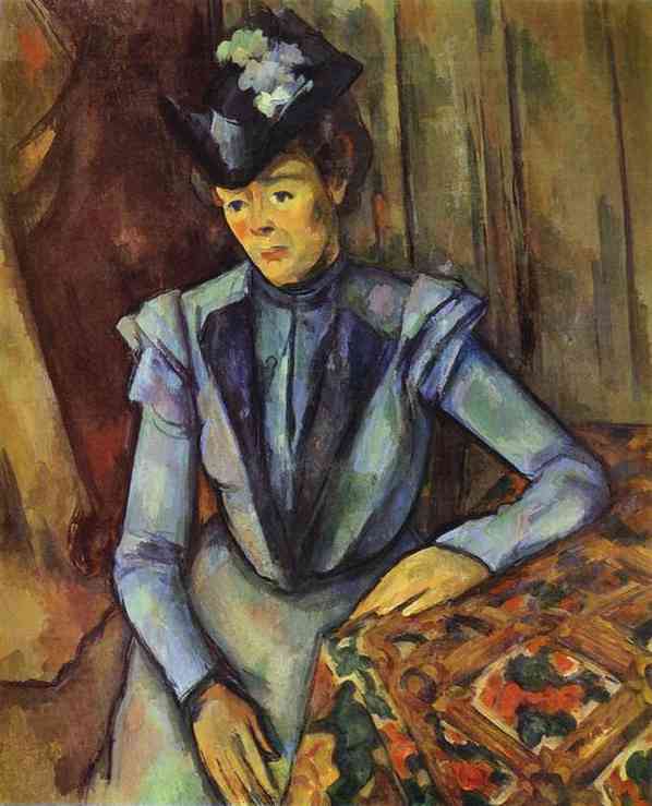 Oil painting:Lady in Blue. c. 1899