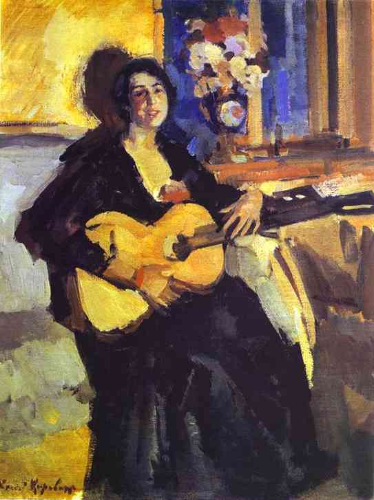 Oil painting: Lady with Guitar. 1911