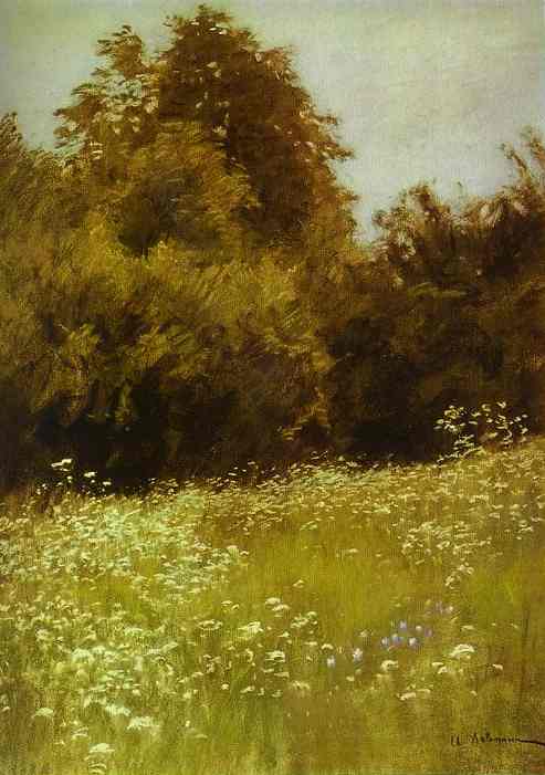 Oil painting:Meadow on the Edge of a Forest. 1898