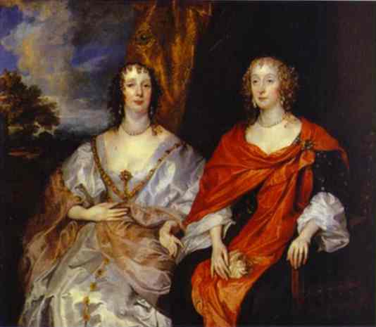 Oil painting:Portrait of Anna Dalkeith, Countess of Morton, and Lady Anna Kirk. 1630