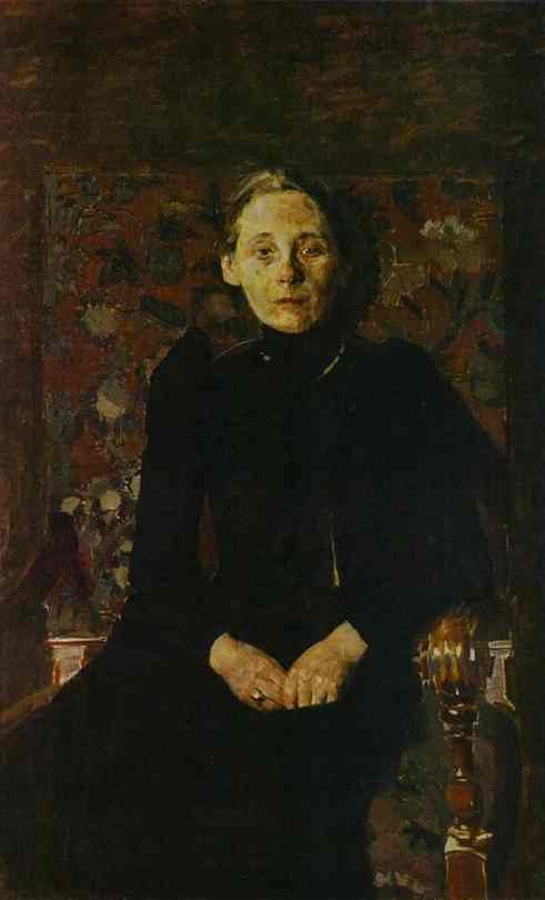 Oil painting:Portrait of Artsybusheva, wife of the Businessman Artsybushev. 1897
