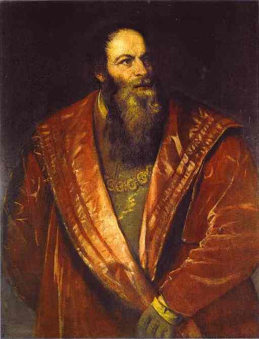 Oil painting:Portrait of Pietro Aretino. 1545