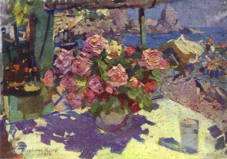 Oil painting: Roses. 1912