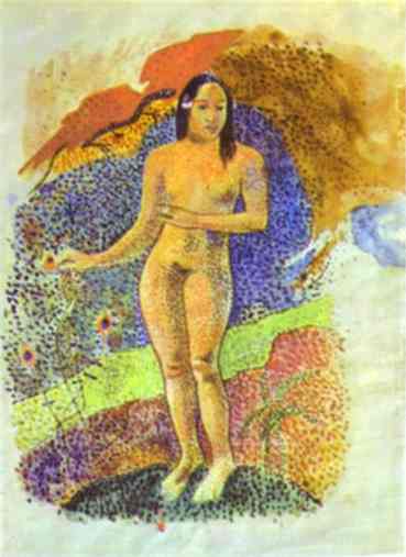 Oil painting:Tahitian Eve. c.1892