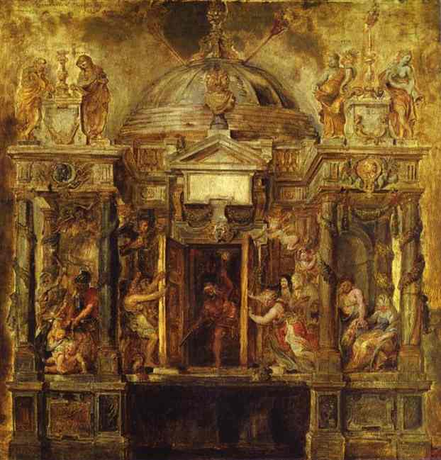 Oil painting:Temple of Janus. Study. 1635