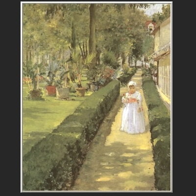 Oil painting for sale:Child on a Garden Path