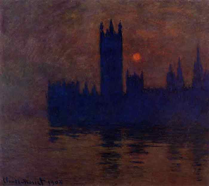 Oil painting for sale:Houses of Parliament, Sunset , 1900