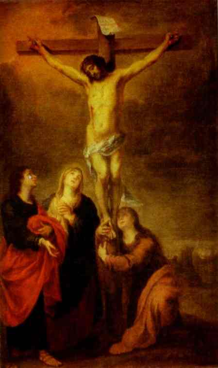 Oil painting:Crucifixion. 1675