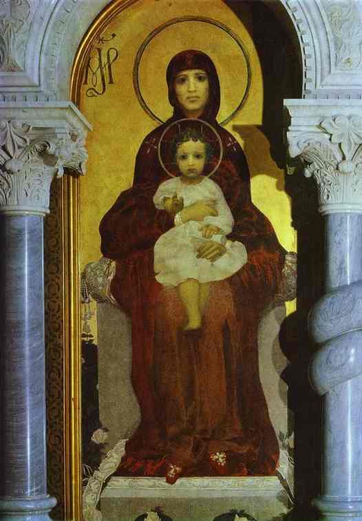 Oil painting:The Virgin and Child. 1884