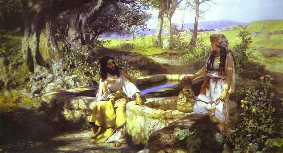Oil painting:Christ and the Samaritan Woman. 1890
