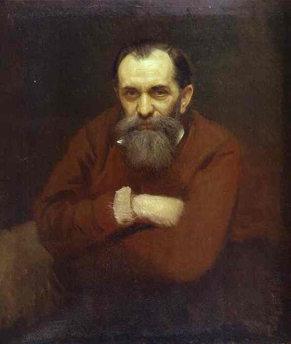 Oil painting:Portrait of the Artist Vasily Perov. 1881
