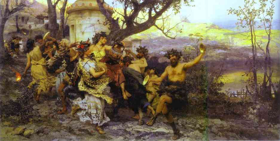 Oil painting:Bacchanalia. 1890