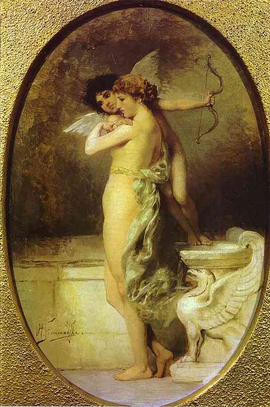 Oil painting:Beauty and Love. 1894