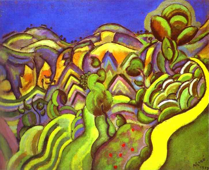 Oil painting:Ciurana, the Path. 1917