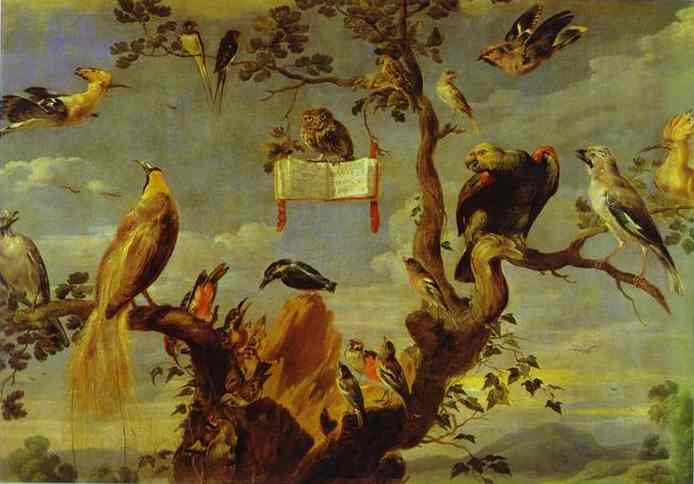 Oil painting:Concert of Birds. 1630