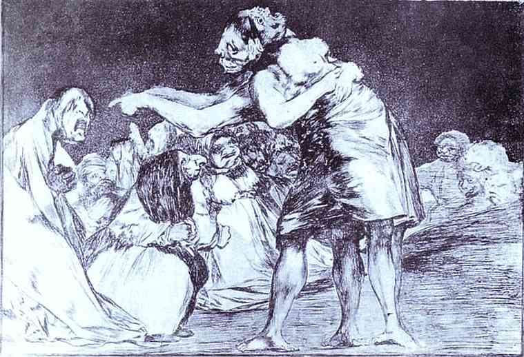Oil painting:Disperate Desordenado or Disperate Matrimonial. c.1815