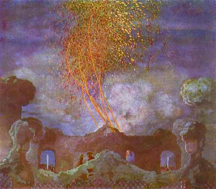 Oil painting:Fireworks. 1904