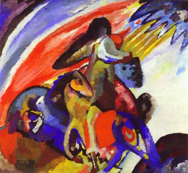 Oil painting:Improvisation 12 (Rider). 1910