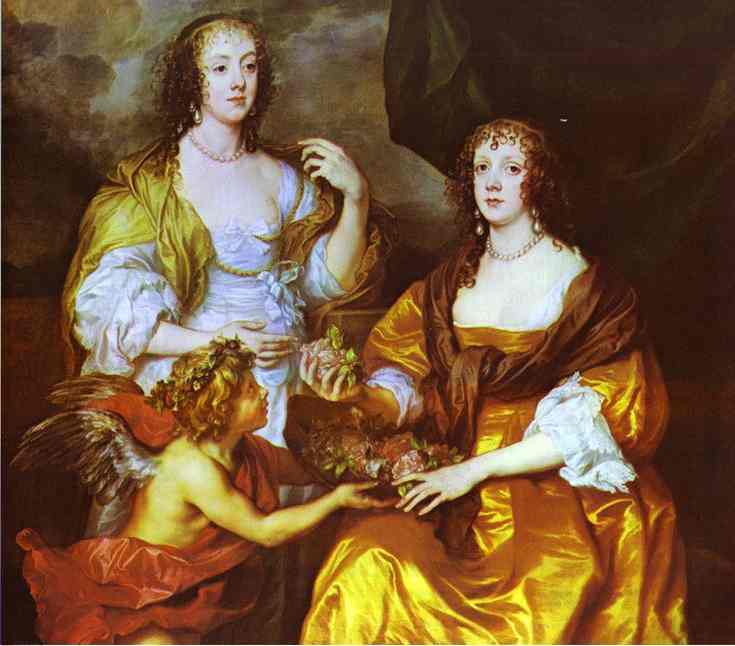 Oil painting:Lady Elizabeth Thimbleby and Dorothy, Viscountess Andover. 1637