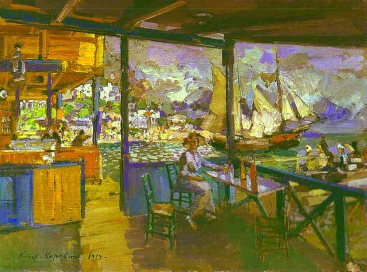 Oil painting: Pier in Gurzuf. 1914