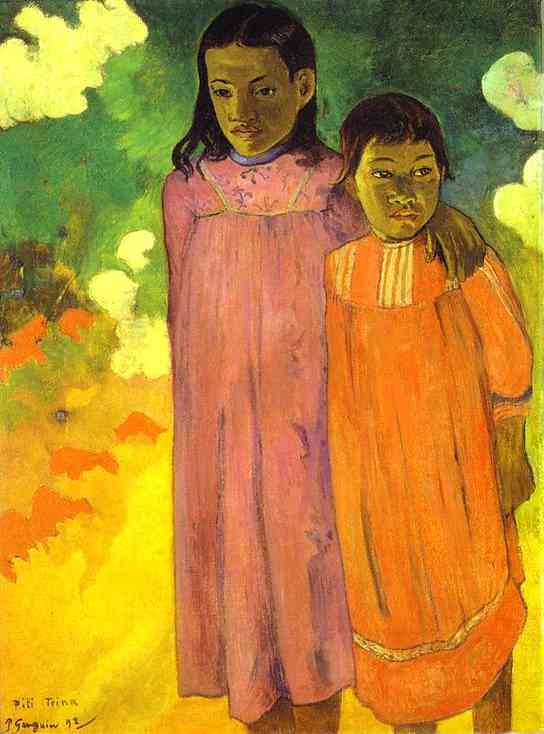 Oil painting:Piti Teina. (Two Sisters). 1892