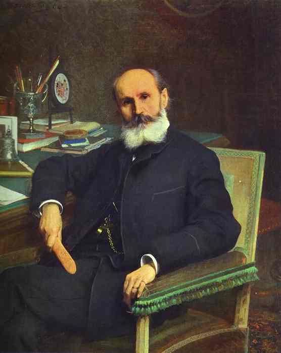 Oil painting:Portrait of Art Critic Pavel Kovalevsky. 1886