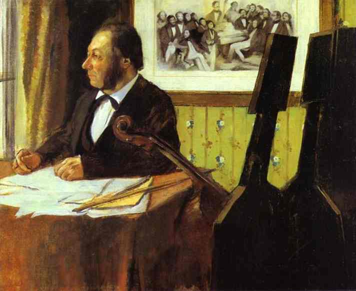 Oil painting:Portrait of Louis-Marie Pilet, Violoncellist in the Orchestra of the Opera. 1868