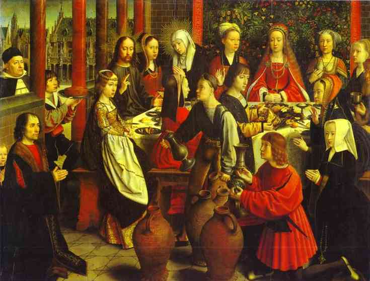 Oil painting:The Marriage at Cana. c. 1503