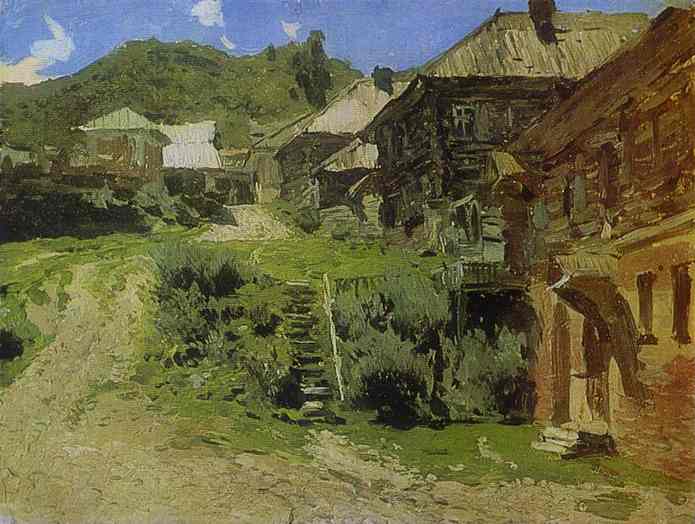 Oil painting:View in Plios. Study. 1888