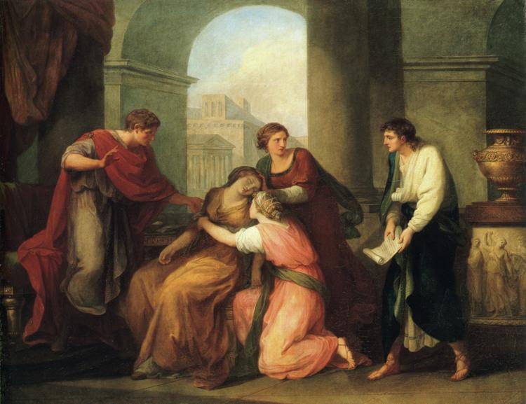 Oil painting:Virgil Reading Aeneid to Augustus and Octavia.