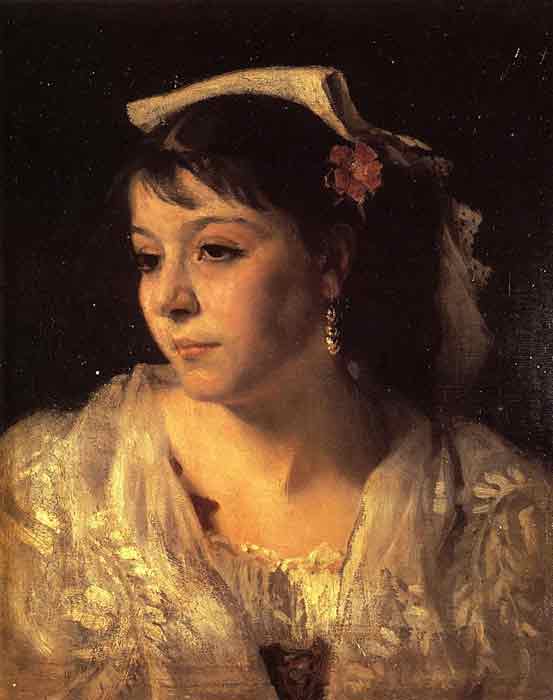Oil painting for sale:Head of an Italian Woman , 1878