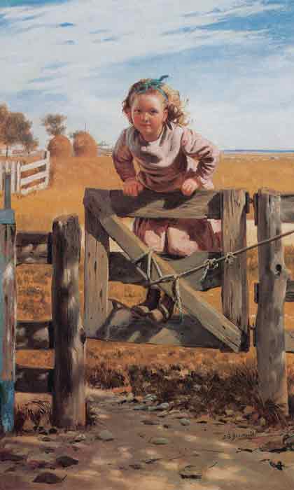 Oil painting for sale:Swinging on a Gate, Southampton, Long Island, c.1878-1880