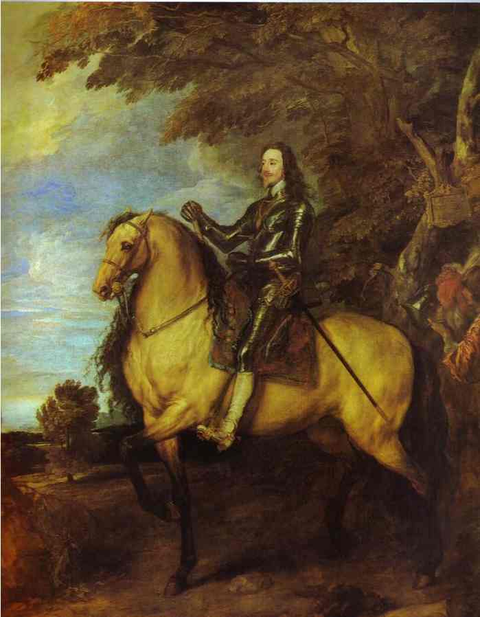 Oil painting:Equestrian Portrait of Charles I, King of England. 1638