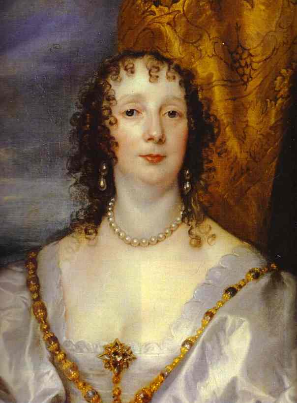 Oil painting:Portrait of Anna Dalkeith, Countess of Morton, and Lady Anna Kirk. Detail. 1630