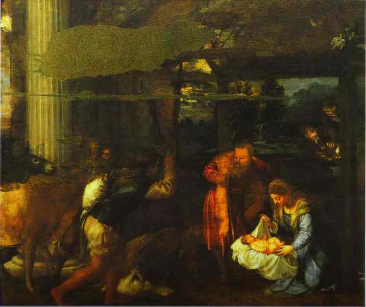Oil painting:Adoration of the Shepherds. 1533