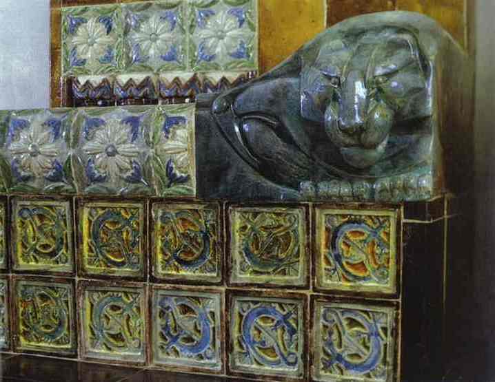 Oil painting:Tile Stove. Detail.