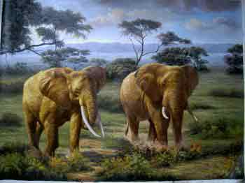 Oil painting for sale:elephant-016