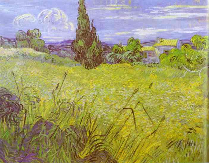 Green Wheat Field with Cypress. Saint-Remy